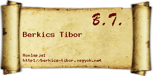 Berkics Tibor névjegykártya